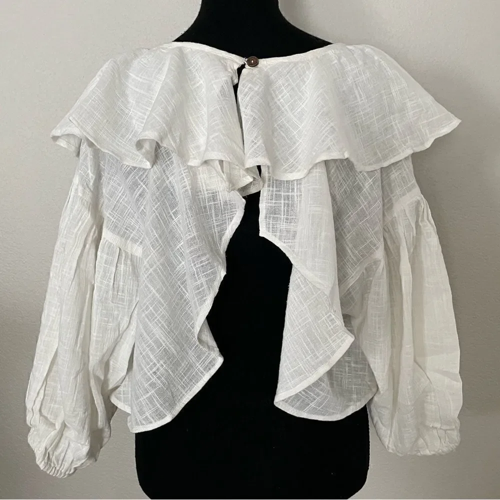 NWT Free People Zuri Ruffle Blouse